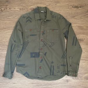 ASOS Green Utility Button Down Shirt Size Small